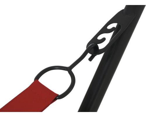 Detailansicht einer Hängemattenspreizstange mit Aufhängung