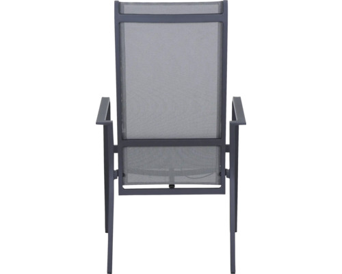 Gartensessel mit Armlehnen und Textilbespannung, Ansicht von hinten