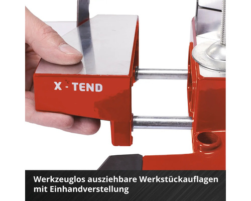 Werkstückauflage mit X-Tend Schriftzug