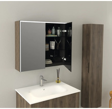 Jungborn Spiegelschrank QUATTRO SEDICI NOVE 80 x 20 x 70 cm nussbaum 2-türig LED IP 44