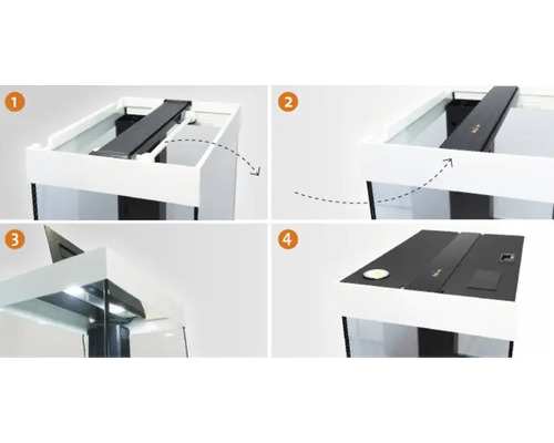 Schrittweise Installation einer Aquariumabdeckung