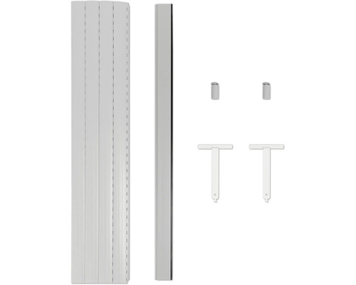 Duschabtrennung mit Profil, Halterungen und Stabilisatoren