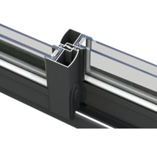 Detailansicht eines Fensterrahmens mit Glasscheibe