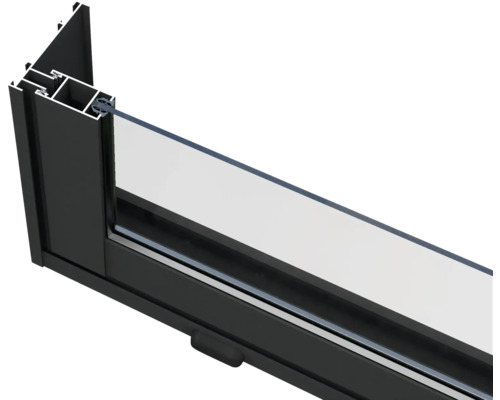 Fensterprofil aus Aluminium und Glas