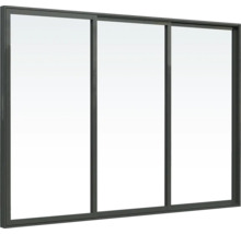 Dreiteiliges Schiebefenster mit Rahmen