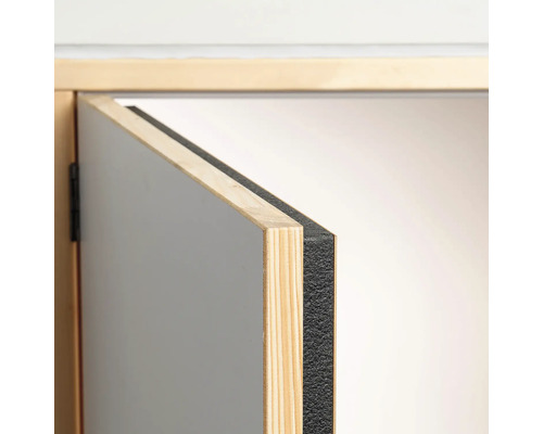 Detailaufnahme eines Schrankes mit einer offenen Tür