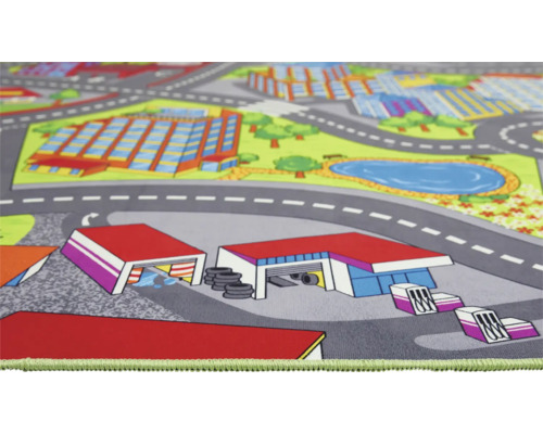 Spielteppich mit Stadtmotiv und Straßen