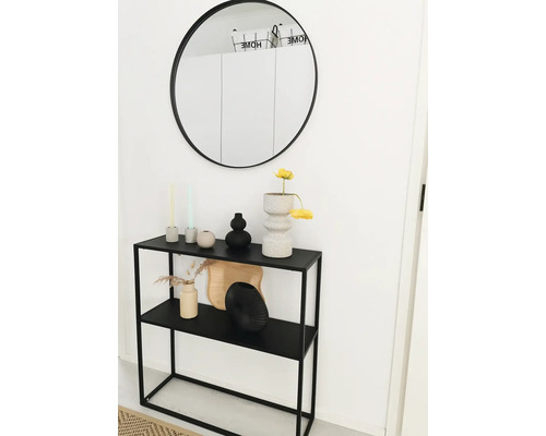 Dekoratives Arrangement mit Konsole, Spiegel und Vasen