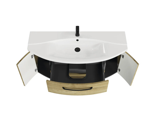 Waschtisch mit offenem Unterschrank und Auszug