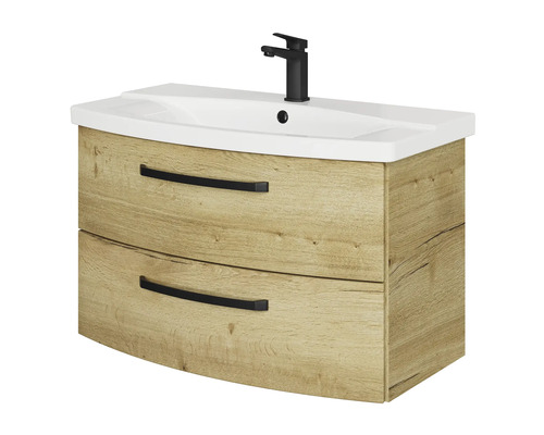 Waschtischunterschrank mit zwei Schubladen, Waschbecken und Armatur