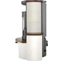 Kaminofen mit Speichersteinen und Wassertank