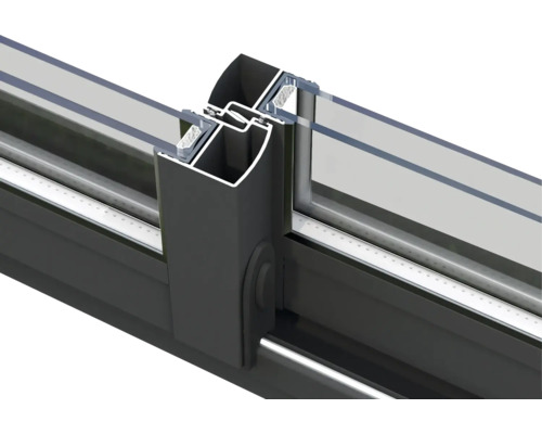 Detailansicht eines Fensterprofils mit Verglasung
