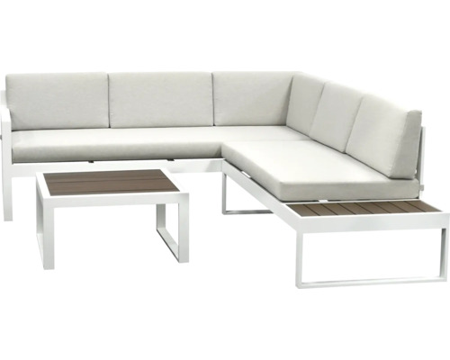 Gartenlounge-Set mit Ecksofa und Couchtisch