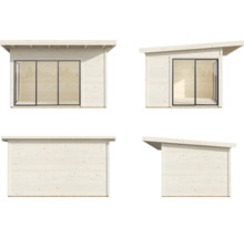 Gartenhaus Palmako Andrea 11,2 m² Schiebetür Isolierglas inkl. Fußboden 434 x 402 cm grau