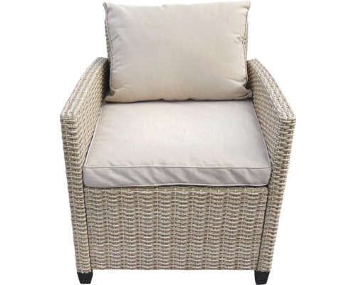 Gartensessel aus Rattan mit Polster und Kissen
