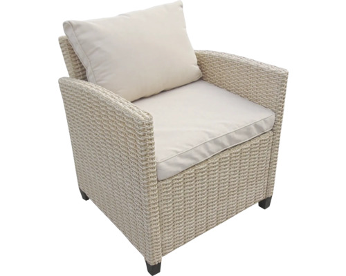 Korbsessel mit Kissen für den Außenbereich