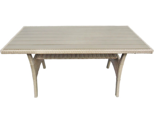 Rechteckiger Gartentisch mit Rattanrahmen und Tischplatte