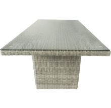 Gartentisch mit Glasplatte und Rattanoptik
