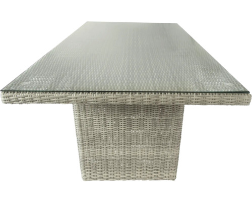Gartentisch mit Glasplatte und Rattanoptik