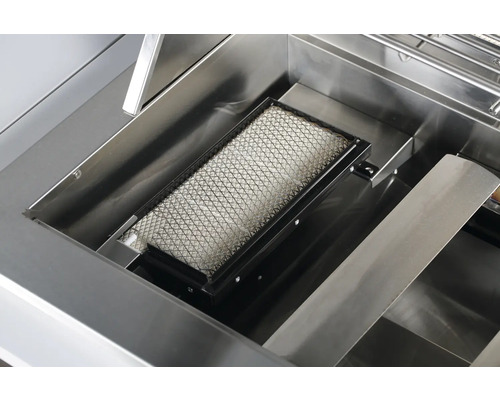 Detailansicht eines Keramikbrenners für einen Grill