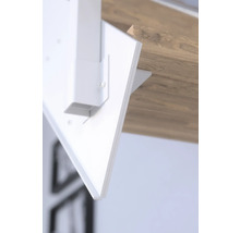 Pertura Wangentreppe Libra Eiche rustikal ohne Setzstufen Pulverbeschichtet Seitenwange Weiß gerade 85 cm 10 Stufen / 11 Steigungen Stabgeländer