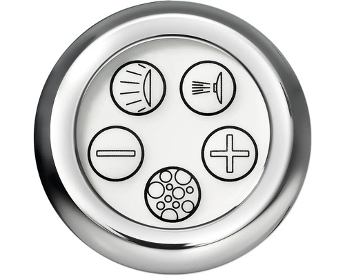 Symbol für Licht, Dusche, Massage, Reduzierung und Erhöhung