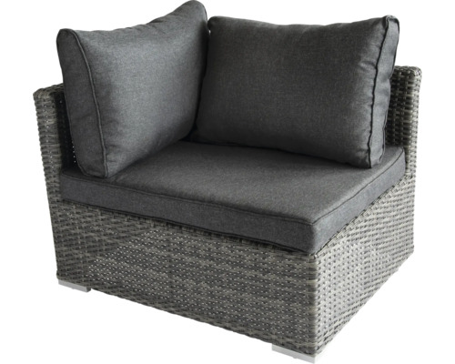 Ecksofa aus Rattan mit Polster und Kissen