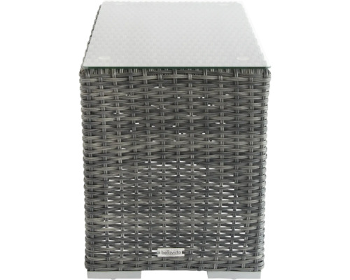 Gartentisch mit Glasplatte und Rattanstruktur