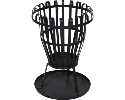 Feuerkorb aus Metall mit Auffangschale für den Garten