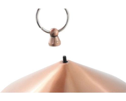 Detailaufnahme eines Schraubverschlusses mit Aufhängevorrichtung