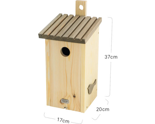 Vogelhaus aus Holz mit den Maßen 37 x 17 x 20 cm