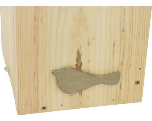 Holz-Nistkasten mit Vogelsymbol