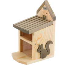 Futterhaus aus Holz mit Eichhörnchen-Motiv