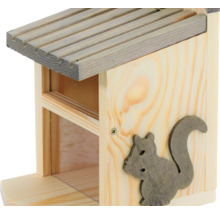 Holz-Futterhaus für Eichhörnchen mit Eichhörnchen-Dekoration