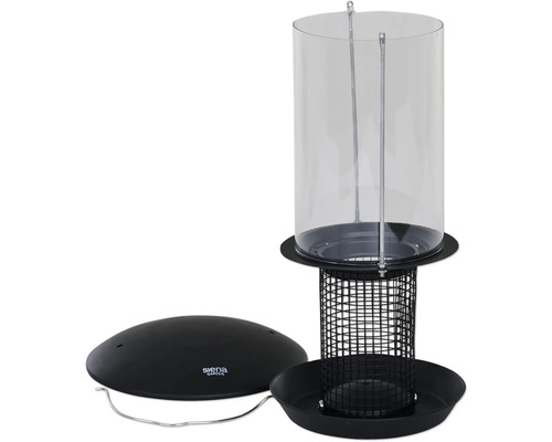 Siena Garden Vogelfutterhaus mit transparentem Futtersilo und Drahtgitter
