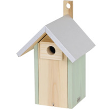 Vogelhaus aus Holz mit Einflugloch und Dach