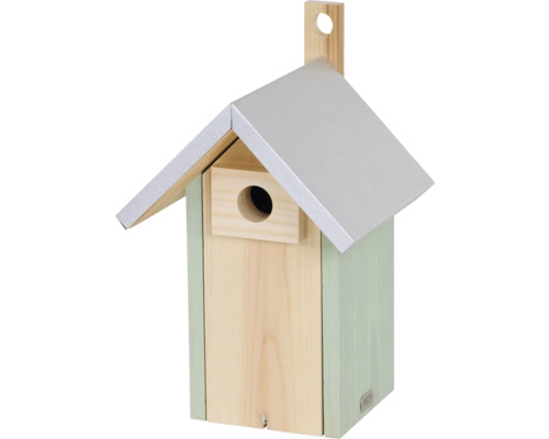 Vogelhaus aus Holz mit Einflugloch und Dach
