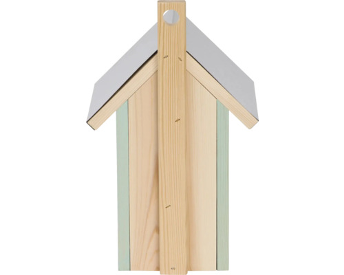 Vogelhaus aus Holz mit Metalldach
