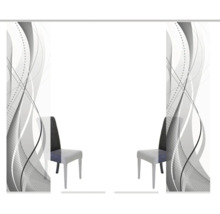Schiebegardine 4er-Set Wuxi grau 60x245 cm