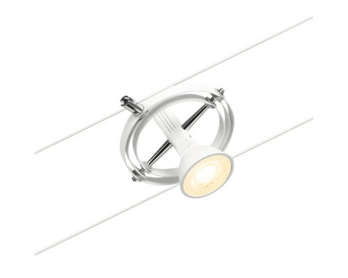 Weiße Seilsystemleuchte mit Metallring