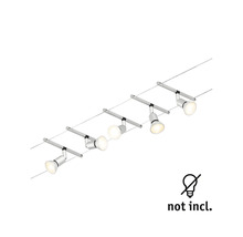 Seil-Leuchtensystem mit fünf Strahlern, Leuchtmittel nicht enthalten