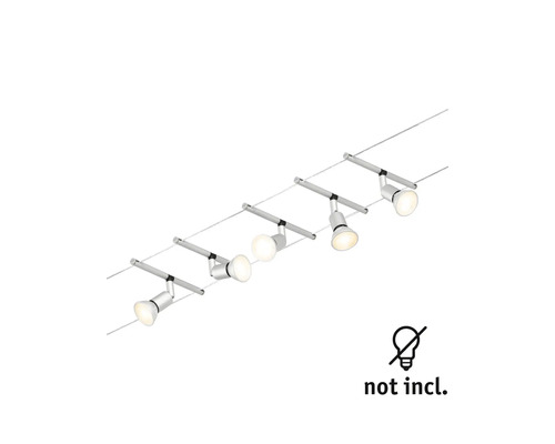 Seil-Leuchtensystem mit fünf Strahlern, Leuchtmittel nicht enthalten