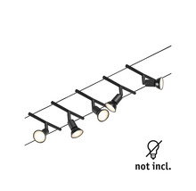 Seil-Lichtsystem mit fünf Strahlern, Leuchtmittel nicht enthalten