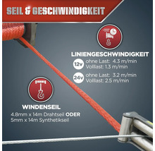 Elektrische Seilwinde Warrior NINJA 2500LB / 1,1t 12V