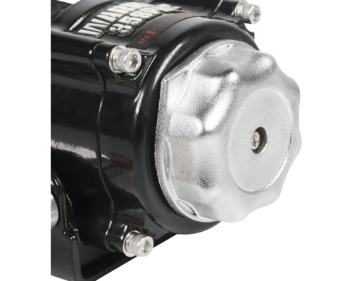 Detailansicht einer Seilwinde.