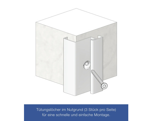 Befestigungsprofil mit Schraube zur einfachen Montage