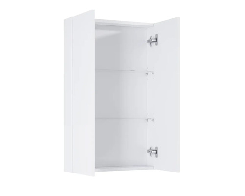 Offener weisser Hängeschrank mit zwei Regalböden