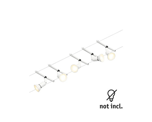 Schienensystem mit fünf Strahlern, Leuchtmittel nicht im Lieferumfang enthalten