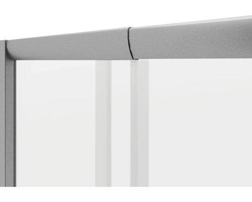 Detailansicht eines Duschabtrennungsrahmens