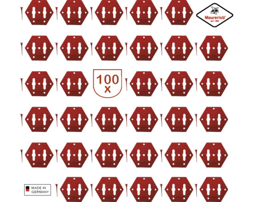 100 Stück Mauererlob Bilderhaken mit Nägeln